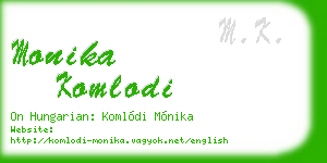 monika komlodi business card